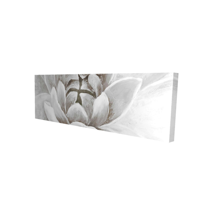 Toile blanche moderne - délicat décor de chrysanthème blanc