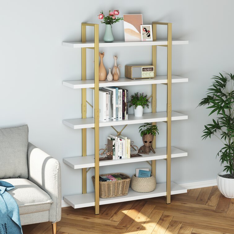 Single-column book stand with round base in light brown wood