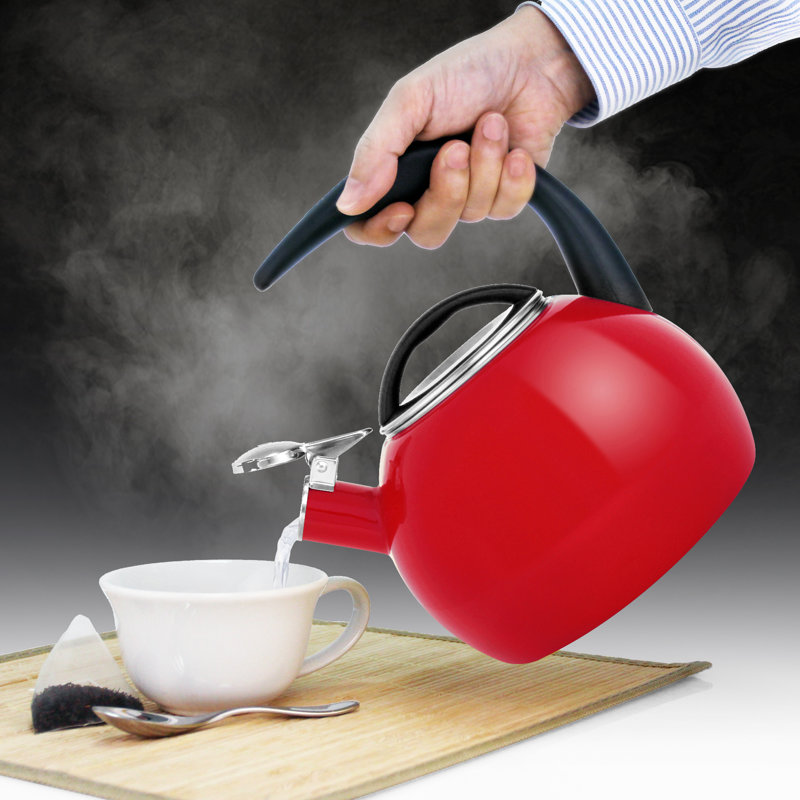 Chantal Anniversary 2 qt. Enamel on Steel Stovetop tea kettle, Black