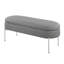 Banc de rangement contemporain en métal chromé et similicuir-96502270