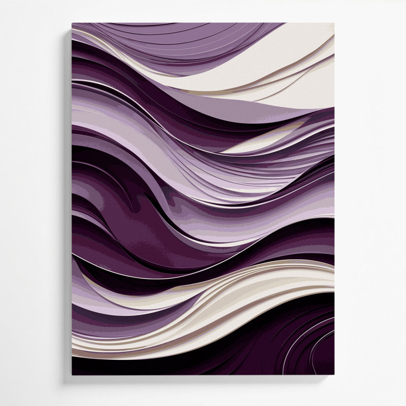 «Abstract Landscape 68», art mural sur toile mauve, H 10 po x l 8 po