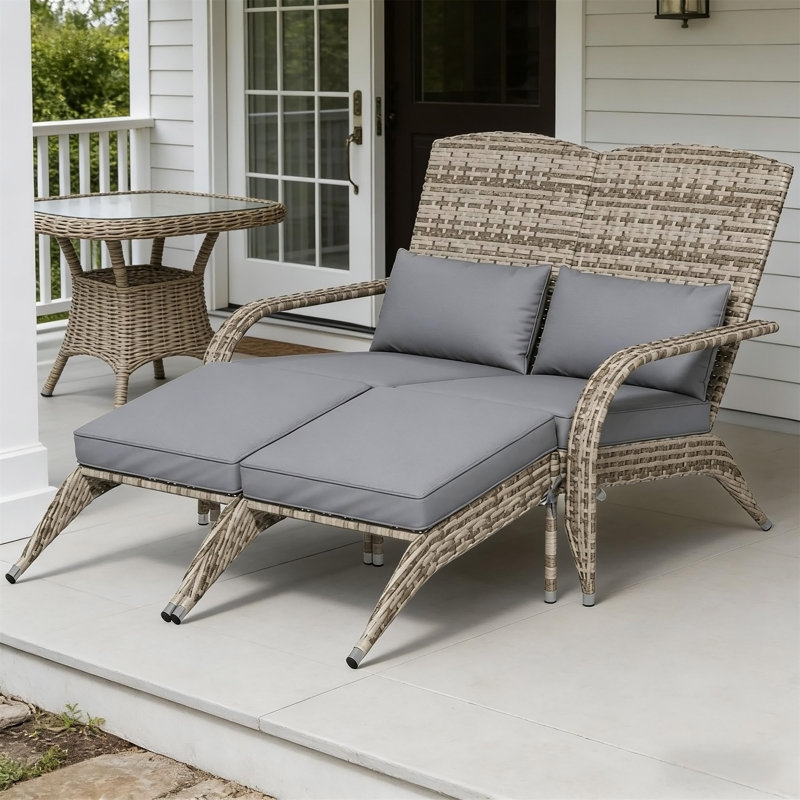 Chaise d'extérieur à haut dossier, Grey,Yellow Polyester