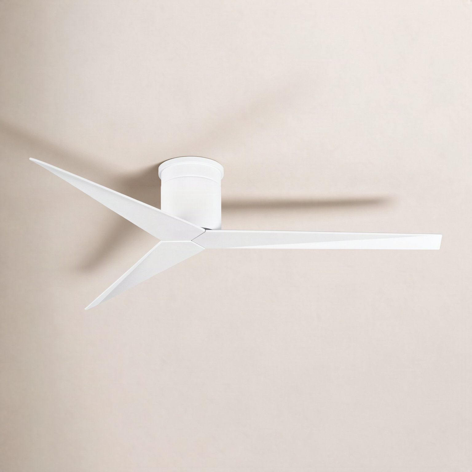 56'' 3 Blade Ceiling Fan, Gloss White, Walnut Tone