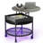 Lift Top Round Coffee Table with RGB LED Lights, Rolling Storage Table with Lockable Casters for Living Room-346361347