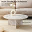 Table basse ronde, centre en MDF noyer 32 pouces pour le salon, style minimaliste moderne et nordique, résistant aux rayures-269390674
