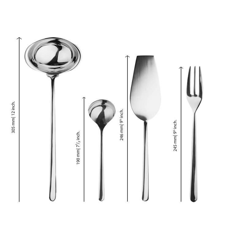 Linea 7 Piece Stainless Steel Hostess Set, Stainless Steel