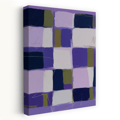 Abstract Purple Squares Abstract Bold Contemporary Lavender Lilac Violet Wall Art Print