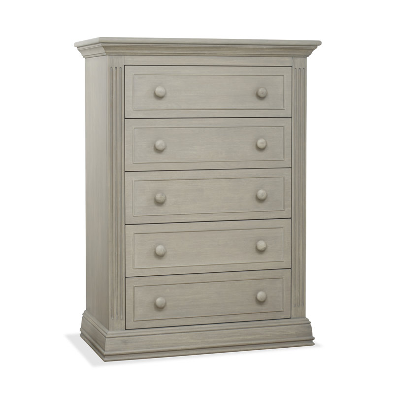 Commode 5 tiroirs Providence, Beige-gris
