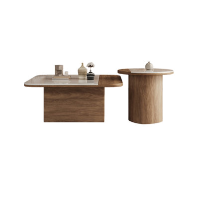 Modern Wood Coffee Table Set