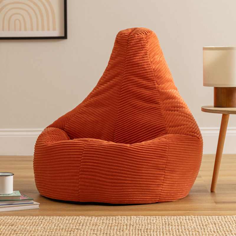 Dalton Corduroy Recliner Bean Bag, Orange