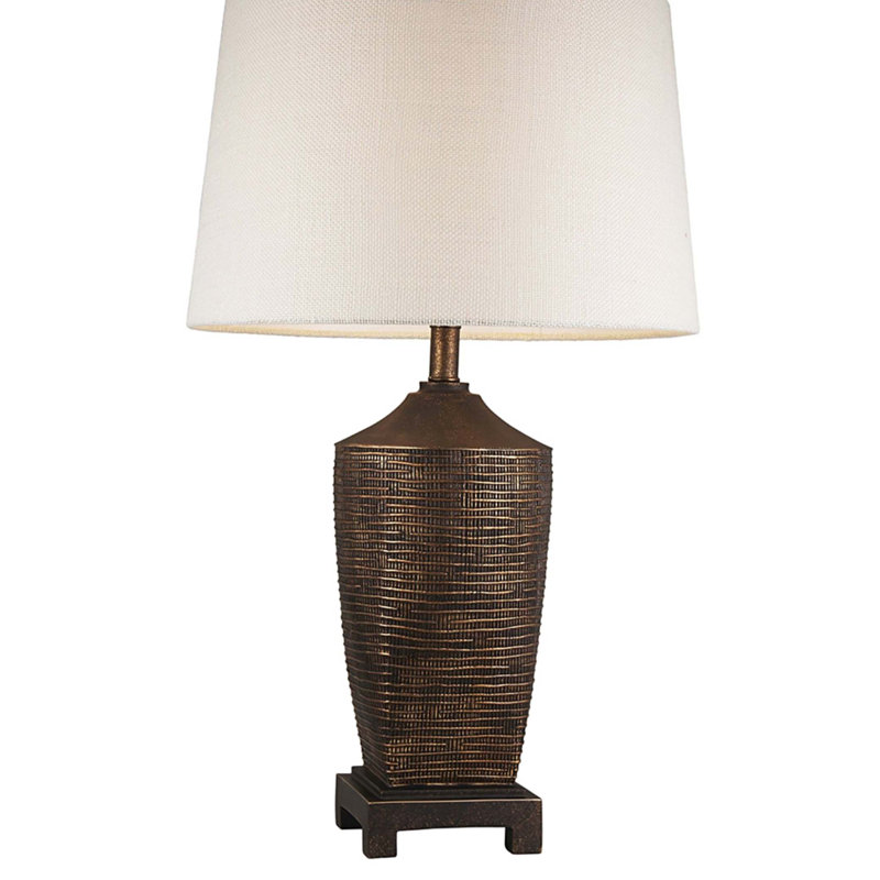 Lampe de table 30 "en polyrésine haute" Kayan ", finition bronze rustique