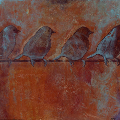 Row Of Sparrows II by Norman Wyatt Jr. - Wrapped Canvas Painting