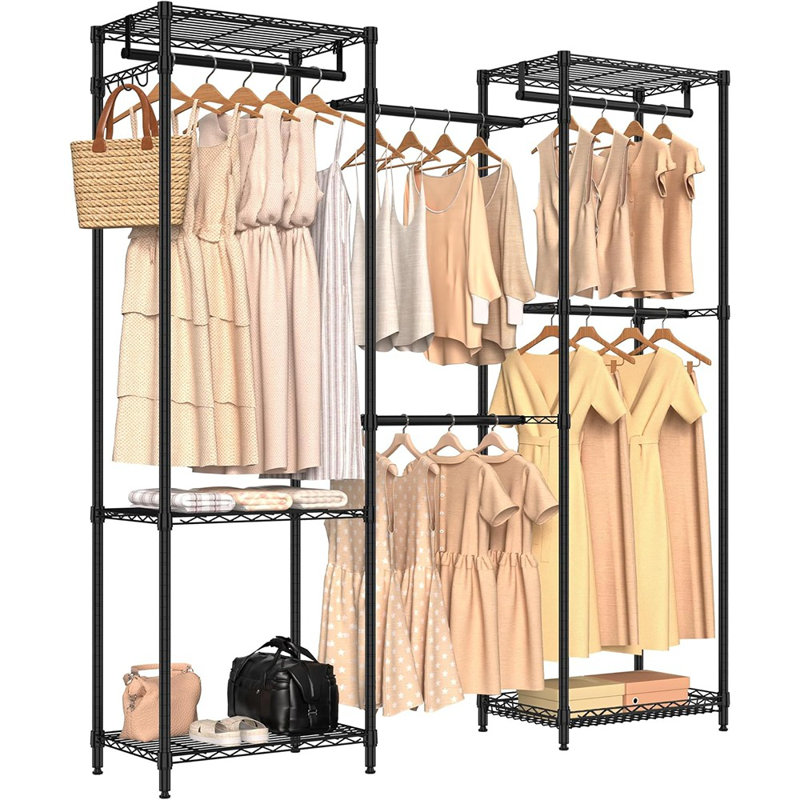 Porte-vêtements en métal, système de garde-robe autoportant