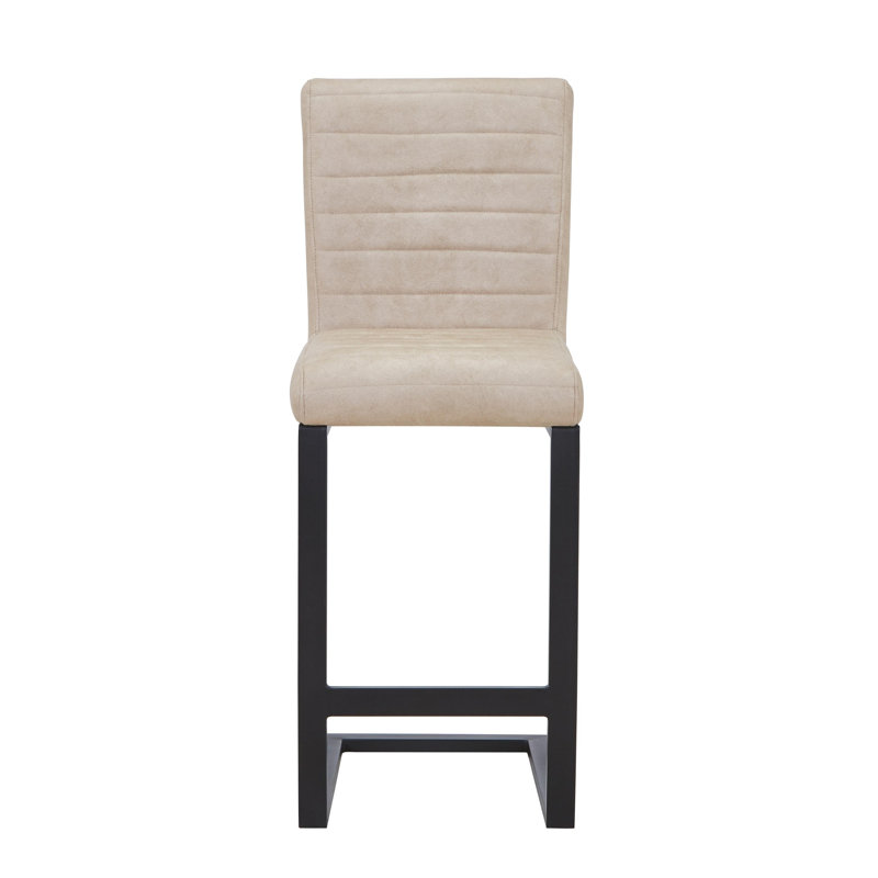 Upholstered Faux Leather Bar Stool