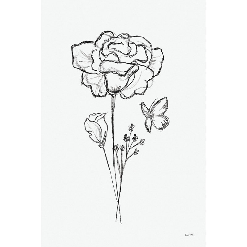Parmi les fleurs sauvages II par Leah York - impression, H 30 po x l 20 po, Non, Wrapped Canvas