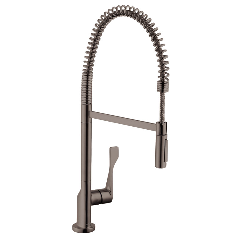 AXOR Citterio Pull Down Single Handle Kitchen Faucet, Brushed Black Chrome