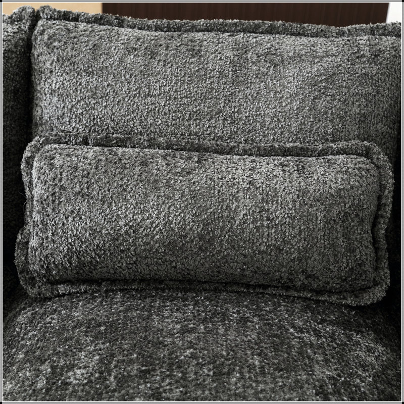 Modern Large chenille Fabric U-Shape Sectional Sofa, Gray Fabric