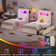 Upholstered Bed Frame, Storage Bed with LED and Charging Station