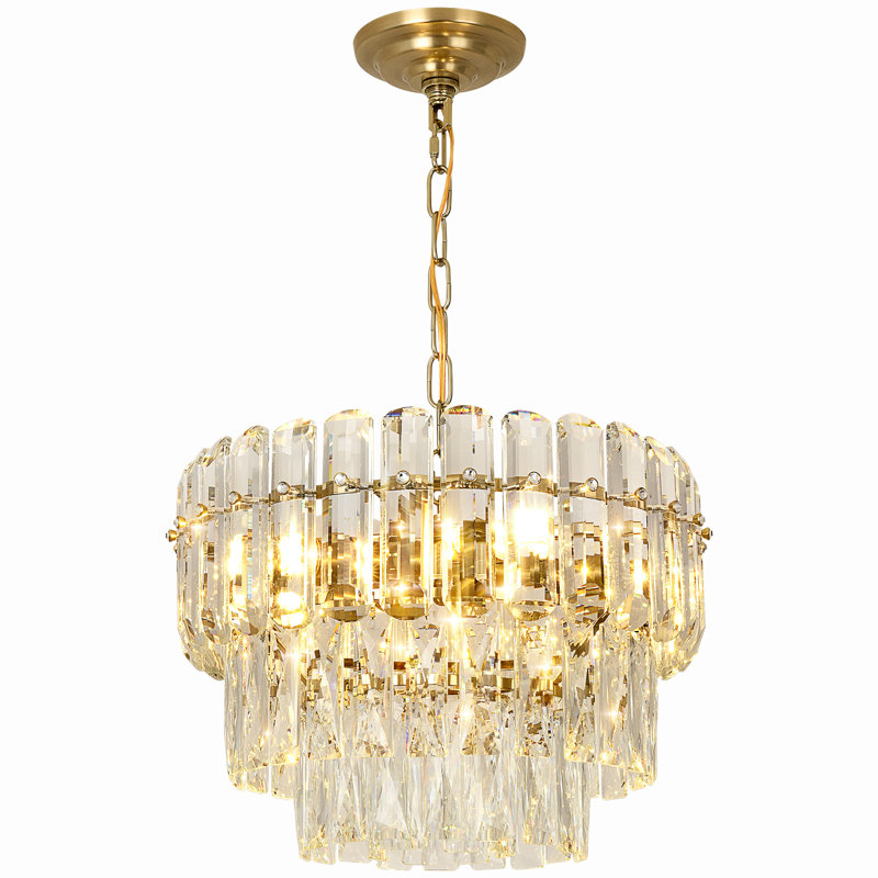 Chandelier with Crystal Accents, 4, 24 cm H x 40 cm W x 24 cm D
