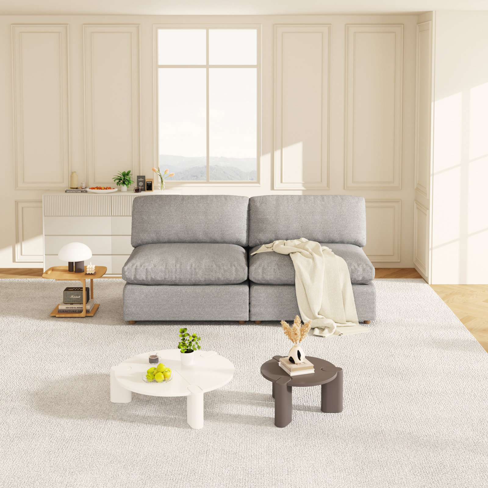 Jossa 76" Upholstered Loveseat, Gray