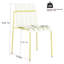 Ensemble de 4 chaises rayées à blocs de couleur avec métal et imperméable pour balcon extérieur, blanc crème et jaune grain moderne, siège intérieur / extérieur