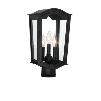 Tête de lanterne câblée à 1 lumière noire H 15,75 po Kaeron