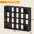 Bookshelf with Storage Bins, 20-Cube Storage Organizer Wooden Bookcase Modern Open Display Shelf-1659752023