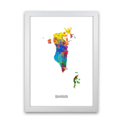 Bahrain Watercolour Map by Michael Tompsett - 1 Piece Wall Art