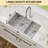 33" x 19" 16 Gauge Undermount 60/40 Double Bowl Low Divide Stainless Steel Kitchen Sink with Accessories