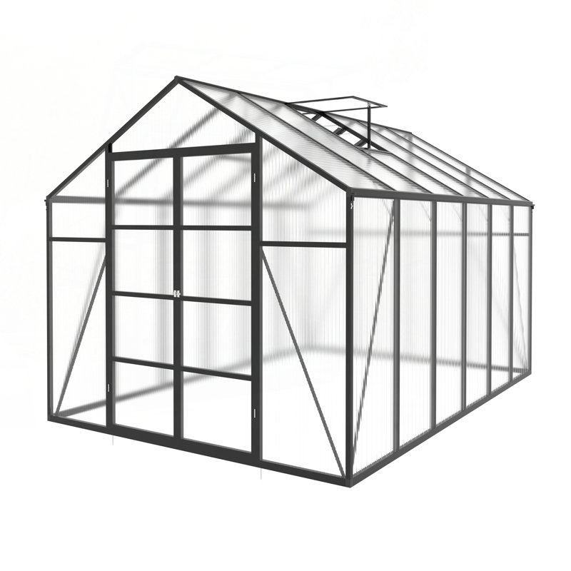 Newly marketed Gain height windproofaluminum greenhouse 10x12 FT Polycarbonate Greenhouse Raised Base and Anchor Aluminum Heavy Duty Walk-in Greenhouses for Outdoor Backyard in All Season