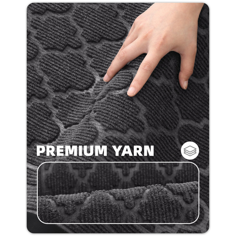 Ingelbert Personalizable Non-Slip Doormat, Gray, 24" W x 47" L