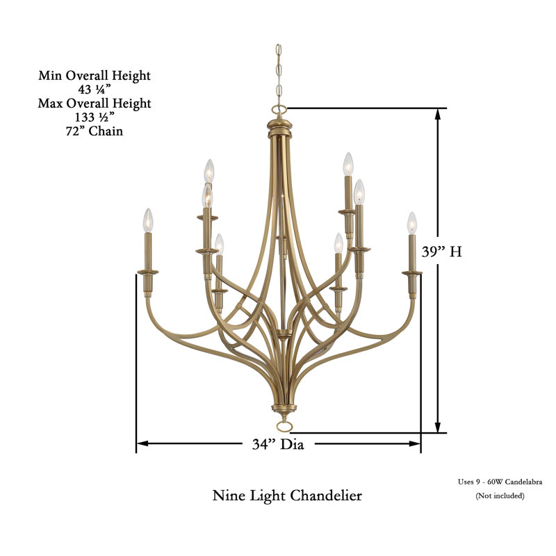Brushed Honey Gold Finish Chandelier