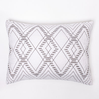 Taie décorative brodée en coton Davie