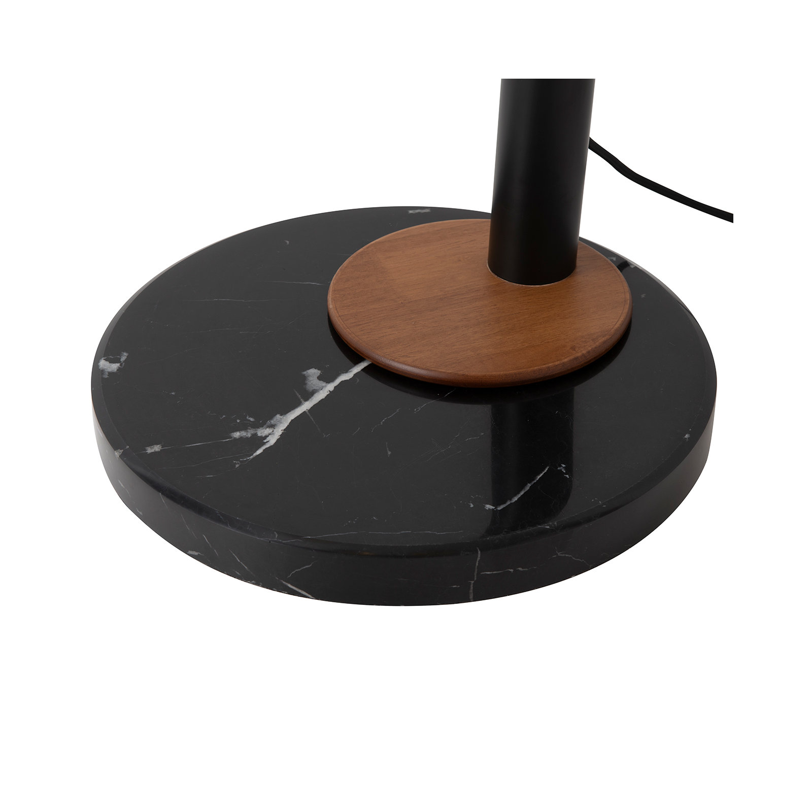 Lodi 1-Light Arc Floor Lamp - Matte Black, Walnut, Gold Leaf, Marble Base, Dimmer Switch