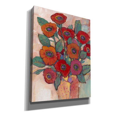 «Poppies In A Vase II» par Tim O'toole, art mural sur toile