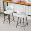 Swivel Upholstered Bar Stool with Iron Frame-1544208729