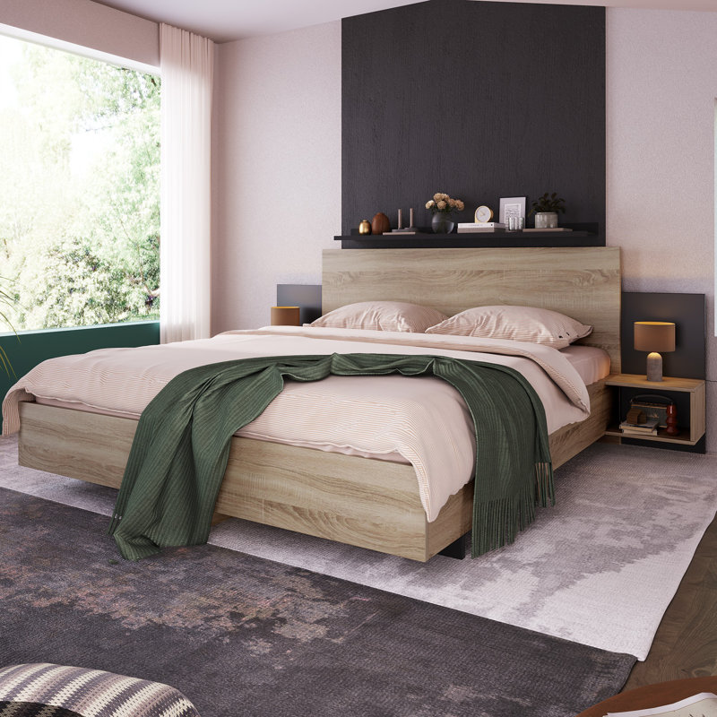 Solid Wood Storage Bed