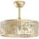Gold Ceiling Fan With Light And Remote, Bladeless Fandelier With 6 Speeds, Reversible Motor, Timer Function, And 4 E26 Bulb Sockets For Bedroom, Living Room, Nursery