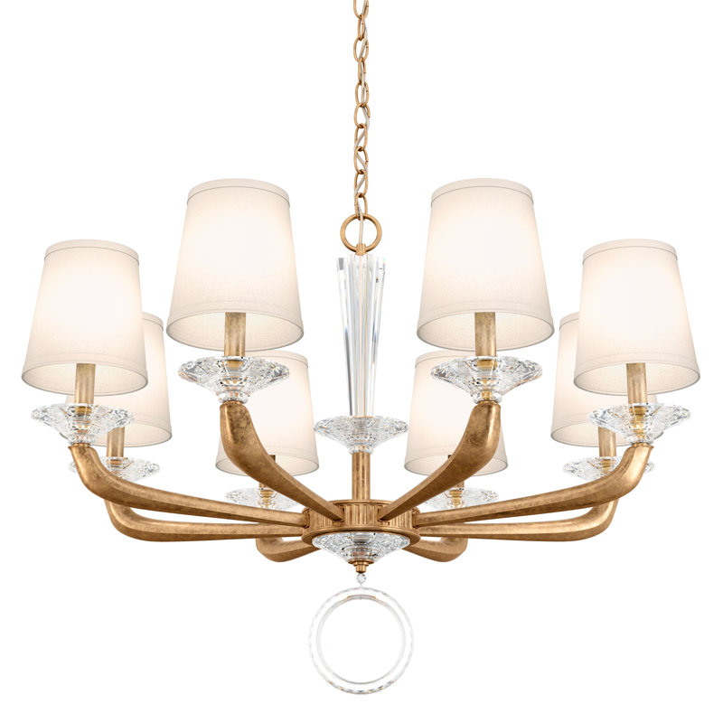 Emilea 8 - Light Glass Chandelier, French Gold