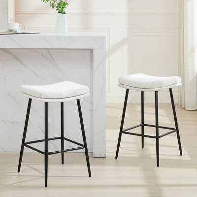 Upholstered 26" Backless Saddle Barstools