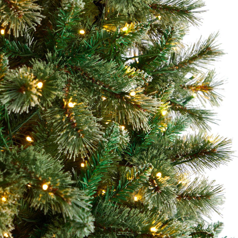 Arbre de Noël élancé vert avec lumières DEL fixes / constantes, H 5 pi