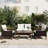 4-pieces PE Rattan Outdoor Sofa Set with soft Cushion