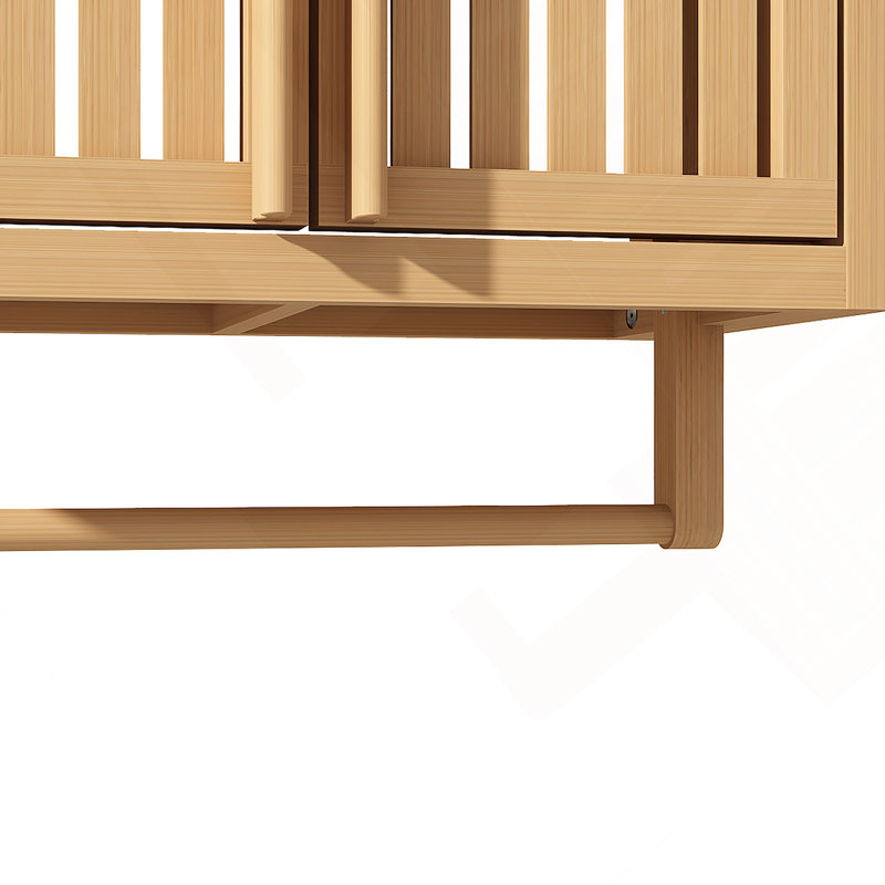 Boîte de rangement de toilette murale en bambou pour salle de bain