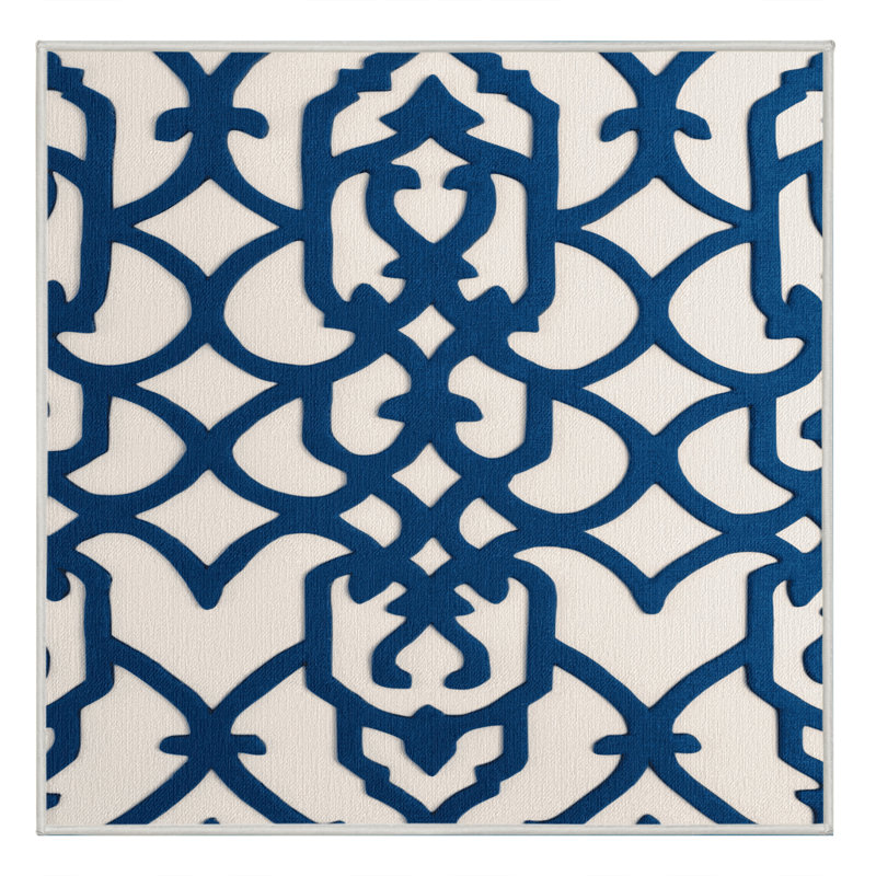 Tapis beige en treillis lavable à la machine, Carré 3 pi