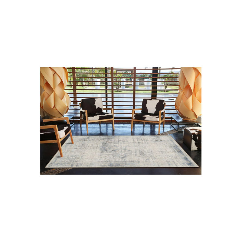 Tapis décoratif lavable à motif géométrique traditionnel, Tapis de couloir 4 pi 11 po x 9 pi 10 po inclus