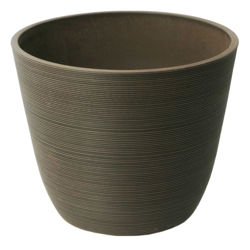 Pot de fleurs en plastique rond Cadence, Brun
