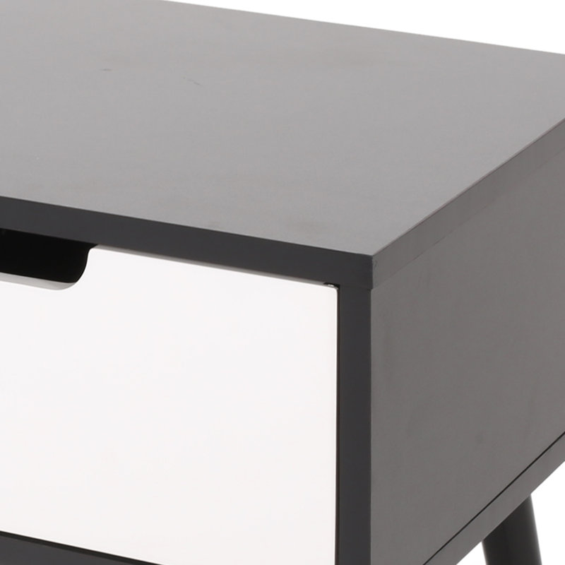 Liza End Table with Storage, Black