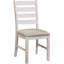 2 chaises de salle à manger 2 pièces, blanc grisâtre, revêtement, structure en bois, transitionnel, hauteur de l'assise: 39 po, profondeur de l'ensemble: 41 po