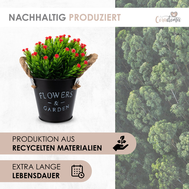 18 cm H Faux Plant, Black
