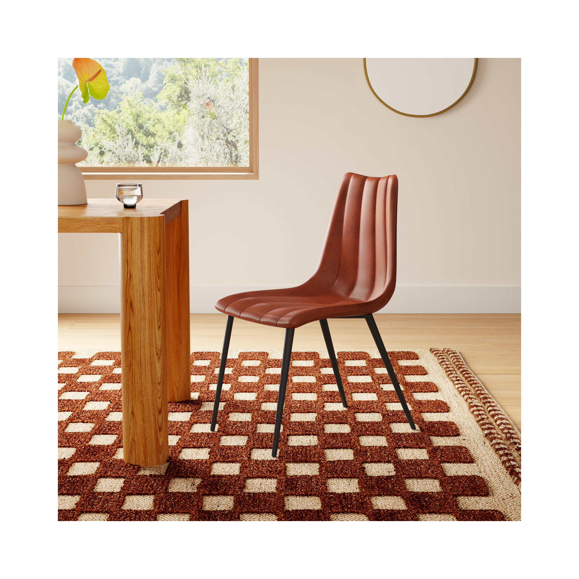 Finnigan Upholstered Side Chair, Brown